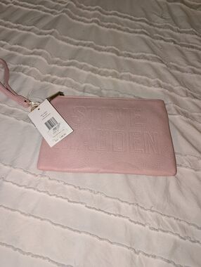 Steve Madden Light Pink Embossed Wristlet Clutch